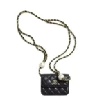Chanel Women Mini Pearl Clutch Chain-Black