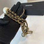 Chanel Women Mini Pearl Clutch Chain-Black