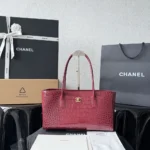 Chanel Women Small Shopping Bag Crocodile Embossed Calfskin AS6243B24144