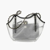 Chanel Women Small Shopping Bag Mesh Calfskin & Gold-Tone Metal AS6015