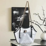 Chanel Women Small Shopping Bag Mesh Calfskin & Gold-Tone Metal AS6015