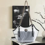 Chanel Women Small Shopping Bag Mesh Calfskin & Gold-Tone Metal AS6015