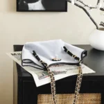 Chanel Women Small Shopping Bag Mesh Calfskin & Gold-Tone Metal AS6015