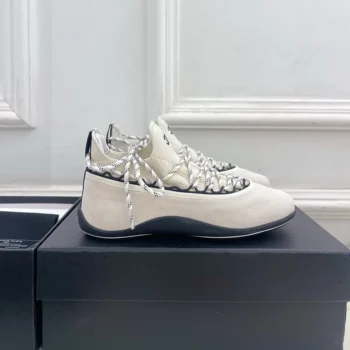 Chanel Women Sneakers Lambskin & Mixed Fibers-White G47411