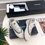 Chanel Women Sneakers Lambskin & Mixed Fibers-White G47411