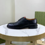 Gucci Men Lace up Shoe with Black Shiny Leather 838135AAEYE1048