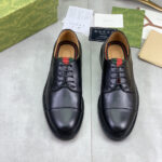 Gucci Men Lace up Shoe with Black Shiny Leather 838135AAEYE1048