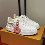 Louis Vuitton Women Time Out Sneaker with Plain Calf Leather-1AGUWY