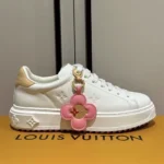 Louis Vuitton Women Time Out Sneaker with Plain Calf Leather-1AGUWY