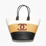 Chanel Women Maxi Shopping Bag Raffia & Calfskin AS6148