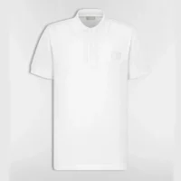 Dior Men CD Icon Polo Shirt White Cotton Piqué 013J800A0373