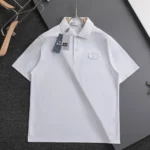 Dior Men CD Icon Polo Shirt White Cotton Piqué 013J800A0373