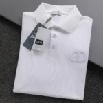 Dior Men CD Icon Polo Shirt White Cotton Piqué 013J800A0373