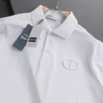 Dior Men CD Icon Polo Shirt White Cotton Piqué 013J800A0373