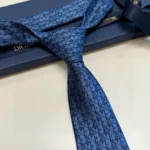 Dior Men Oblique Tie Blue and Black Silk 93C1046A0121