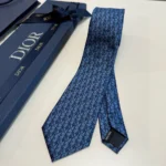 Dior Men Oblique Tie Blue and Black Silk 93C1046A0121