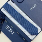 Dior Men Oblique Tie Blue and Black Silk 93C1046A0121