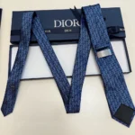 Dior Men Oblique Tie Blue and Black Silk 93C1046A0121