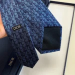 Dior Men Oblique Tie Blue and Black Silk 93C1046A0121