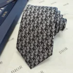 Dior Men Oblique Tie Gray Silk 03C1046A0330C835