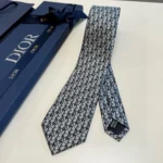 Dior Men Oblique Tie Gray Silk 03C1046A0330C835