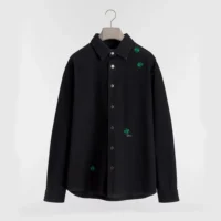 Dior Men Overshirt with Dior Clover Embroidery Black Cotton Twill 683D585A3044
