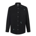 Dior Men Overshirt with Dior Clover Embroidery Black Cotton Twill 683D585A3044