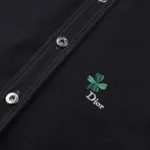 Dior Men Overshirt with Dior Clover Embroidery Black Cotton Twill 683D585A3044