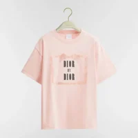 Dior Men Oversized Embroidered Book Cover T-Shirt Pink Cotton Jersey 643T12A4C65