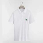Dior Men Polo Shirt with Dior Clover Embroidery White Cotton Piqué