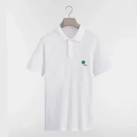 Dior Men Polo Shirt with Dior Clover Embroidery White Cotton Piqué