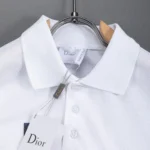 Dior Men Polo Shirt with Dior Clover Embroidery White Cotton Piqué