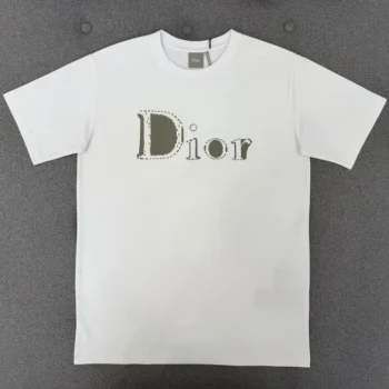 Dior Women Reverse T-Shirt Relaxed Fit White Cotton Jersey 683J668B3036