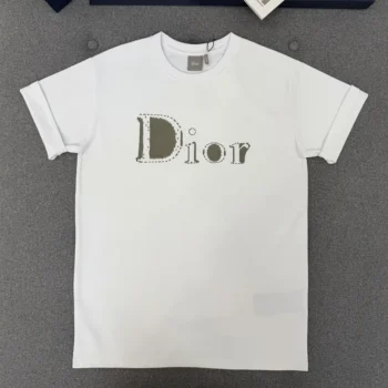 Dior Women Reverse T-Shirt Relaxed Fit White Cotton Jersey 683J668B3036