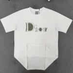 Dior Women Reverse T-Shirt Relaxed Fit White Cotton Jersey 683J668B3036