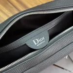 Dior Men Rider Zipped Messenger Bag Black Dior Oblique Jacquard and Black Grained Calfskin