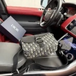 Dior Men Saddle Heritage Messenger Bag with Flap Beige and Black Dior Oblique Jacquard