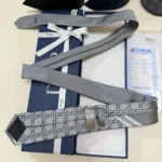 Dior Men Striped Cannage Tie Gray White and Deep Gray Silk 44C1047B0984