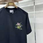 Dior Men T-Shirt with Dior Secret Garden Motif Relaxed Fit Black Cotton Jersey - Image 6