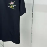 Dior Men T-Shirt with Dior Secret Garden Motif Relaxed Fit Black Cotton Jersey