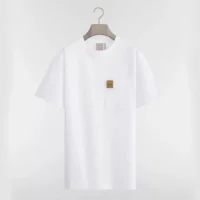 Dior Women T-Shirt with Pocket Relaxed Fit White Cotton Jersey 683J696G3036