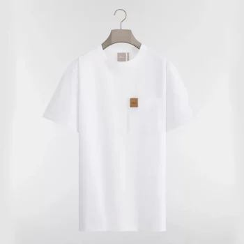 Dior Women T-Shirt with Pocket Relaxed Fit White Cotton Jersey 683J696G3036