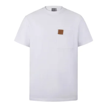 Dior Women T-Shirt with Pocket Relaxed Fit White Cotton Jersey 683J696G3036