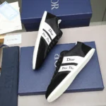 Dior Unisex Ribbon Sneaker Black Suede Calfskin and Technical Fabric KCK554TFS