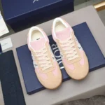 Dior Unisex Ribbon Sneaker Pink and Beige Suede Calfskin KCK553SUE