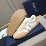 Dior Unisex Ribbon Sneaker White and Beige Suede Calfskin KCK553SUE