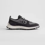 Dior Unisex Squash Sneaker Black Suede Calfskin and Gray Technical Fabric
