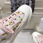 Dior Women Walk’n’Dior Platform Sneaker White Cotton Embroidered with Multicolor Daisy Garden Motif