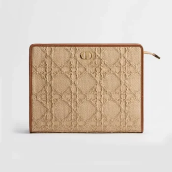 Dior Women 30 Montaigne Dea Pouch Natural Cannage Raffia S2107UMRN