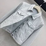 Dior Women Cropped Jacket Light Blue Dior Oblique Washed Cotton Denim